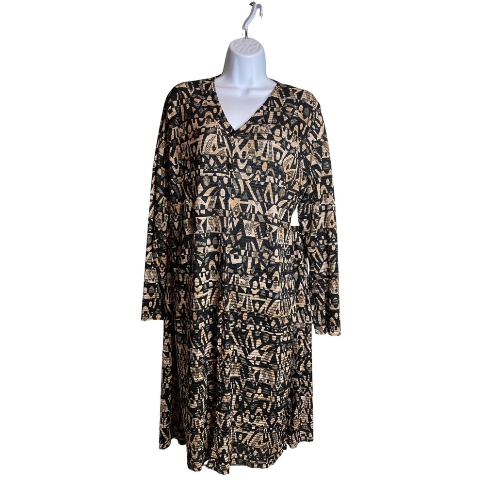 Vintage Pleat Pleat By Rafael Two Piece Skirt Top Set Est Sz XL Mod‎ Aztec Boho